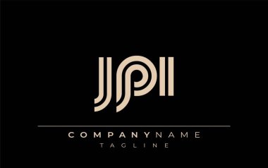 JPI Yaratıcı Eşsiz Modern Harf Logosu Tasarımı. Benzersiz bir harf dizaynına sahip stilize logo, soyut minimalist estetik ve modern cazibe sunar.