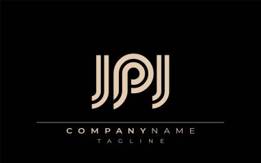 JPJ Yaratıcı Eşsiz Modern Harf Logosu Tasarımı. Benzersiz bir harf dizaynına sahip stilize logo, soyut minimalist estetik ve modern cazibe sunar.
