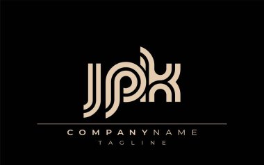 JPK Yaratıcı Eşsiz Modern Harf Logosu Tasarımı. Benzersiz bir harf dizaynına sahip stilize logo, soyut minimalist estetik ve modern cazibe sunar.