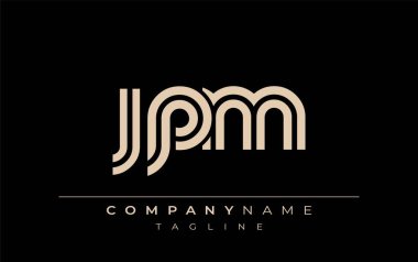 JPM Yaratıcı Eşsiz Modern Harf Logosu Tasarımı. Benzersiz bir harf dizaynına sahip stilize logo, soyut minimalist estetik ve modern cazibe sunar.