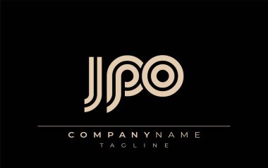 JPO Yaratıcı Eşsiz Modern Harf Logosu Tasarımı. Benzersiz bir harf dizaynına sahip stilize logo, soyut minimalist estetik ve modern cazibe sunar.