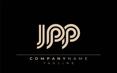 JPP Yaratıcı Eşsiz Modern Harf Logosu Tasarımı. Benzersiz bir harf dizaynına sahip stilize logo, soyut minimalist estetik ve modern cazibe sunar.