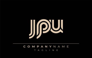 JPU Yaratıcı Eşsiz Modern Harf Logosu Tasarımı. Benzersiz bir harf dizaynına sahip stilize logo, soyut minimalist estetik ve modern cazibe sunar.