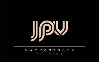 JPV Yaratıcı Eşsiz Modern Harf Logosu Tasarımı. Benzersiz bir harf dizaynına sahip stilize logo, soyut minimalist estetik ve modern cazibe sunar.