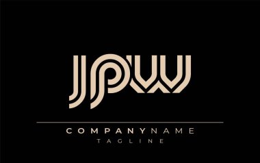 JPW Yaratıcı Eşsiz Modern Harf Logosu Tasarımı. Benzersiz bir harf dizaynına sahip stilize logo, soyut minimalist estetik ve modern cazibe sunar.