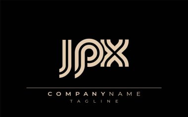 JPX Yaratıcı Eşsiz Modern Harf Logosu Tasarımı. Benzersiz bir harf dizaynına sahip stilize logo, soyut minimalist estetik ve modern cazibe sunar.