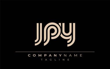 JPY Yaratıcı Eşsiz Modern Harf Logosu Tasarımı. Benzersiz bir harf dizaynına sahip stilize logo, soyut minimalist estetik ve modern cazibe sunar.