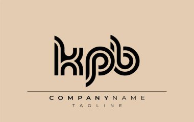 KPB Yaratıcı Eşsiz Modern Harf Logosu Tasarımı. Benzersiz bir harf dizaynına sahip stilize logo, soyut minimalist estetik ve modern cazibe sunar.