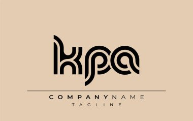 KPA Yaratıcı Eşsiz Modern Harf Logosu Tasarımı. Benzersiz bir harf dizaynına sahip stilize logo, soyut minimalist estetik ve modern cazibe sunar.