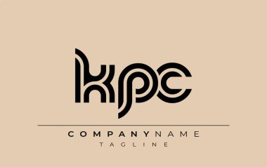 KPC Yaratıcı Eşsiz Modern Harf Logosu Tasarımı. Benzersiz bir harf dizaynına sahip stilize logo, soyut minimalist estetik ve modern cazibe sunar.
