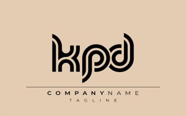 KPD Yaratıcı Eşsiz Modern Harf Logosu Tasarımı. Benzersiz bir harf dizaynına sahip stilize logo, soyut minimalist estetik ve modern cazibe sunar.