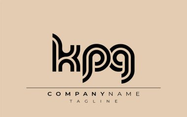 KPG Yaratıcı Eşsiz Modern Harf Logosu Tasarımı. Benzersiz bir harf dizaynına sahip stilize logo, soyut minimalist estetik ve modern cazibe sunar.