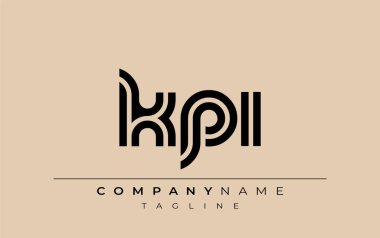 KPI Yaratıcı Eşsiz Modern Harf Logosu Tasarımı. Benzersiz bir harf dizaynına sahip stilize logo, soyut minimalist estetik ve modern cazibe sunar.