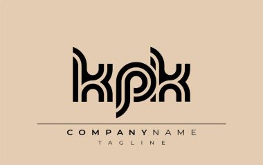 KPK Yaratıcı Eşsiz Modern Harf Logosu Tasarımı. Benzersiz bir harf dizaynına sahip stilize logo, soyut minimalist estetik ve modern cazibe sunar.