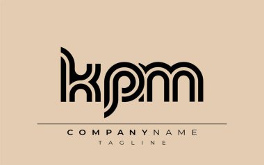 KPM Yaratıcı Eşsiz Modern Harf Logosu Tasarımı. Benzersiz bir harf dizaynına sahip stilize logo, soyut minimalist estetik ve modern cazibe sunar.