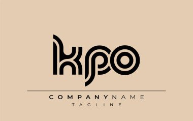 KPO Yaratıcı Eşsiz Modern Harf Logosu Tasarımı. Benzersiz bir harf dizaynına sahip stilize logo, soyut minimalist estetik ve modern cazibe sunar.
