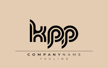 KPP Yaratıcı Eşsiz Modern Harf Logosu Tasarımı. Benzersiz bir harf dizaynına sahip stilize logo, soyut minimalist estetik ve modern cazibe sunar.