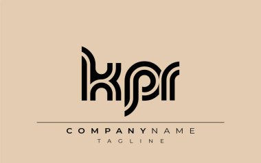 KPR Yaratıcı Eşsiz Modern Harf Logosu Tasarımı. Benzersiz bir harf dizaynına sahip stilize logo, soyut minimalist estetik ve modern cazibe sunar.