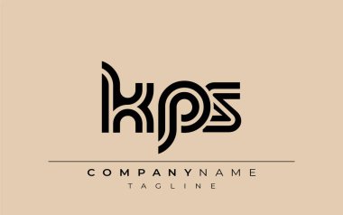 KPS Yaratıcı Eşsiz Modern Harf Logosu Tasarımı. Benzersiz bir harf dizaynına sahip stilize logo, soyut minimalist estetik ve modern cazibe sunar.