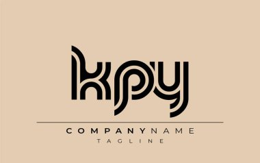 KPY Yaratıcı Eşsiz Modern Harf Logosu Tasarımı. Benzersiz bir harf dizaynına sahip stilize logo, soyut minimalist estetik ve modern cazibe sunar.