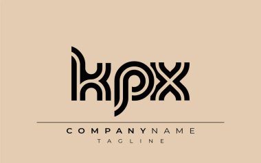 KPX Yaratıcı Eşsiz Modern Harf Logosu Tasarımı. Benzersiz bir harf dizaynına sahip stilize logo, soyut minimalist estetik ve modern cazibe sunar.