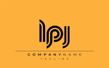 LPJ Yaratıcı Eşsiz Modern Harf Logosu Tasarımı. Benzersiz bir harf dizaynına sahip stilize logo, soyut minimalist estetik ve modern cazibe sunar.