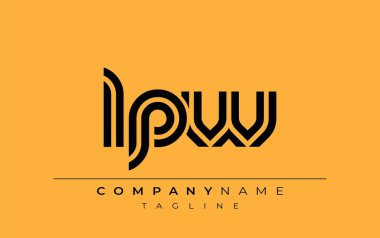 LPW Yaratıcı Eşsiz Modern Harf Logosu Tasarımı. Benzersiz bir harf dizaynına sahip stilize logo, soyut minimalist estetik ve modern cazibe sunar.