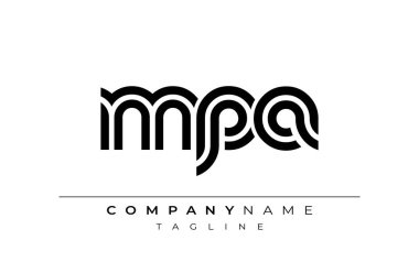 MPA Yaratıcı Eşsiz Modern Harf Logosu Tasarımı. Benzersiz bir harf dizaynına sahip stilize logo, soyut minimalist estetik ve modern cazibe sunar.