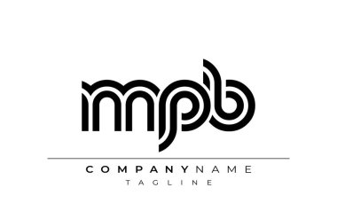 MPB Yaratıcı Eşsiz Modern Harf Logosu Tasarımı. Benzersiz bir harf dizaynına sahip stilize logo, soyut minimalist estetik ve modern cazibe sunar.