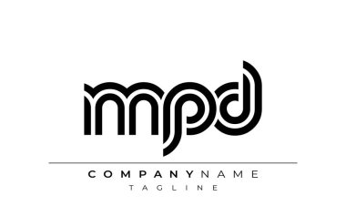 MPD Yaratıcı Eşsiz Modern Harf Logosu Tasarımı. Benzersiz bir harf dizaynına sahip stilize logo, soyut minimalist estetik ve modern cazibe sunar.