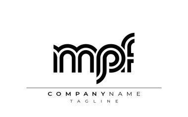 MPF Yaratıcı Eşsiz Modern Harf Logosu Tasarımı. Benzersiz bir harf dizaynına sahip stilize logo, soyut minimalist estetik ve modern cazibe sunar.