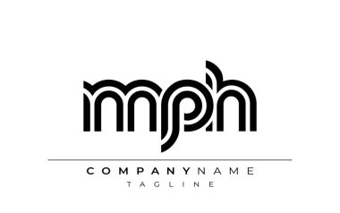 MPH Yaratıcı Eşsiz Modern Harf Logosu Tasarımı. Benzersiz bir harf dizaynına sahip stilize logo, soyut minimalist estetik ve modern cazibe sunar.