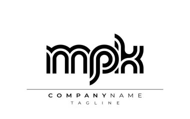 MPK Yaratıcı Eşsiz Modern Harf Logosu Tasarımı. Benzersiz bir harf dizaynına sahip stilize logo, soyut minimalist estetik ve modern cazibe sunar.