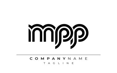 MPP Yaratıcı Eşsiz Modern Harf Logosu Tasarımı. Benzersiz bir harf dizaynına sahip stilize logo, soyut minimalist estetik ve modern cazibe sunar.