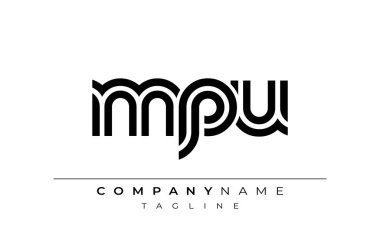 MPU Yaratıcı Eşsiz Modern Harf Logosu Tasarımı. Benzersiz bir harf dizaynına sahip stilize logo, soyut minimalist estetik ve modern cazibe sunar.
