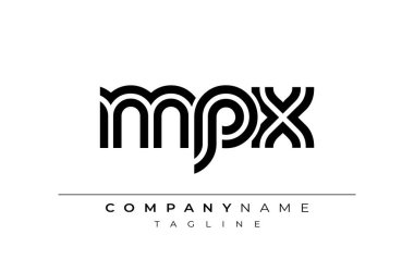 MPX Yaratıcı Eşsiz Modern Harf Logosu Tasarımı. Benzersiz bir harf dizaynına sahip stilize logo, soyut minimalist estetik ve modern cazibe sunar.