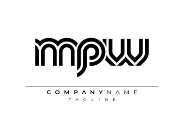 MPW Yaratıcı Eşsiz Modern Harf Logosu Tasarımı. Benzersiz bir harf dizaynına sahip stilize logo, soyut minimalist estetik ve modern cazibe sunar.