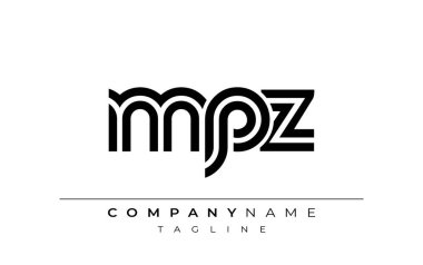 MPZ Yaratıcı Eşsiz Modern Harf Logosu Tasarımı. Benzersiz bir harf dizaynına sahip stilize logo, soyut minimalist estetik ve modern cazibe sunar.