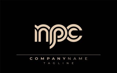 NPC Yaratıcı Eşsiz Modern Harf Logosu Tasarımı. Benzersiz bir harf dizaynına sahip stilize logo, soyut minimalist estetik ve modern cazibe sunar.
