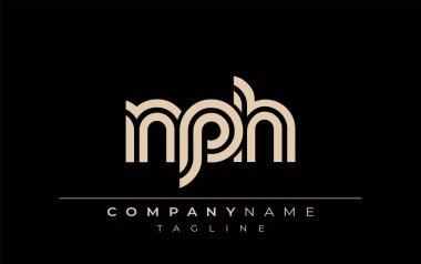 NPH Yaratıcı Eşsiz Modern Harf Logosu Tasarımı. Benzersiz bir harf dizaynına sahip stilize logo, soyut minimalist estetik ve modern cazibe sunar.