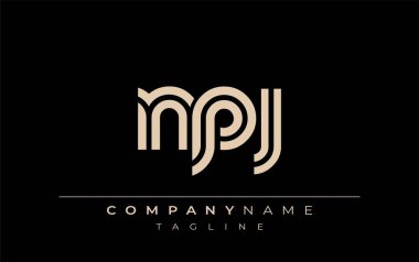NPJ Yaratıcı Eşsiz Modern Harf Logosu Tasarımı. Benzersiz bir harf dizaynına sahip stilize logo, soyut minimalist estetik ve modern cazibe sunar.