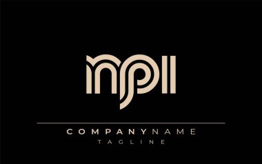 NPI Yaratıcı Eşsiz Modern Harf Logosu Tasarımı. Benzersiz bir harf dizaynına sahip stilize logo, soyut minimalist estetik ve modern cazibe sunar.