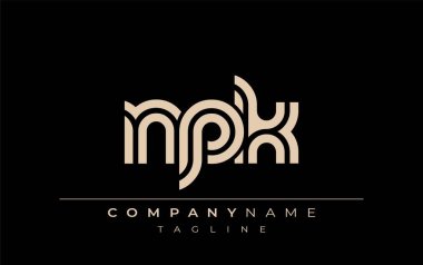 NPK Yaratıcı Eşsiz Modern Harf Logosu Tasarımı. Benzersiz bir harf dizaynına sahip stilize logo, soyut minimalist estetik ve modern cazibe sunar.