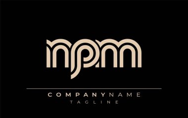 NPM Yaratıcı Eşsiz Modern Harf Logosu Tasarımı. Benzersiz bir harf dizaynına sahip stilize logo, soyut minimalist estetik ve modern cazibe sunar.