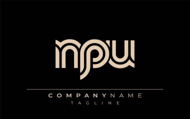 NPU Yaratıcı Eşsiz Modern Harf Logosu Tasarımı. Benzersiz bir harf dizaynına sahip stilize logo, soyut minimalist estetik ve modern cazibe sunar.