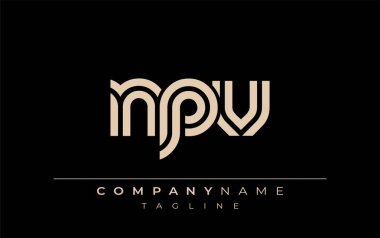 NPV Yaratıcı Eşsiz Modern Harf Logosu Tasarımı. Benzersiz bir harf dizaynına sahip stilize logo, soyut minimalist estetik ve modern cazibe sunar.