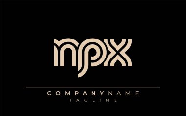 NPX Yaratıcı Eşsiz Modern Harf Logosu Tasarımı. Benzersiz bir harf dizaynına sahip stilize logo, soyut minimalist estetik ve modern cazibe sunar.