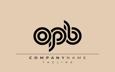 OPB Yaratıcı Eşsiz Modern Harf Logosu Tasarımı. Benzersiz bir harf dizaynına sahip stilize logo, soyut minimalist estetik ve modern cazibe sunar.