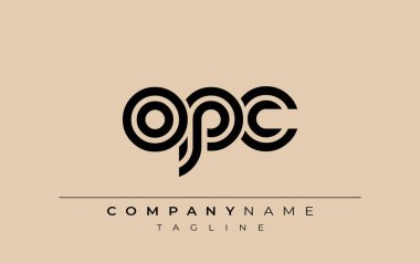 OPC Yaratıcı Eşsiz Modern Harf Logosu Tasarımı. Benzersiz bir harf dizaynına sahip stilize logo, soyut minimalist estetik ve modern cazibe sunar.