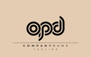 OPD Yaratıcı Eşsiz Modern Harf Logosu Tasarımı. Benzersiz bir harf dizaynına sahip stilize logo, soyut minimalist estetik ve modern cazibe sunar.